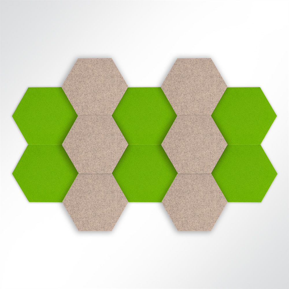 Artikelbild QP Schallabsorber Basotect Hexagon-Set 12-teilig  580mm Braun, Grn