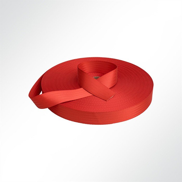 Sicherheitsgurtband im 9-Streifen Pkw Autogurt Design  47mm 2650 daN Rot