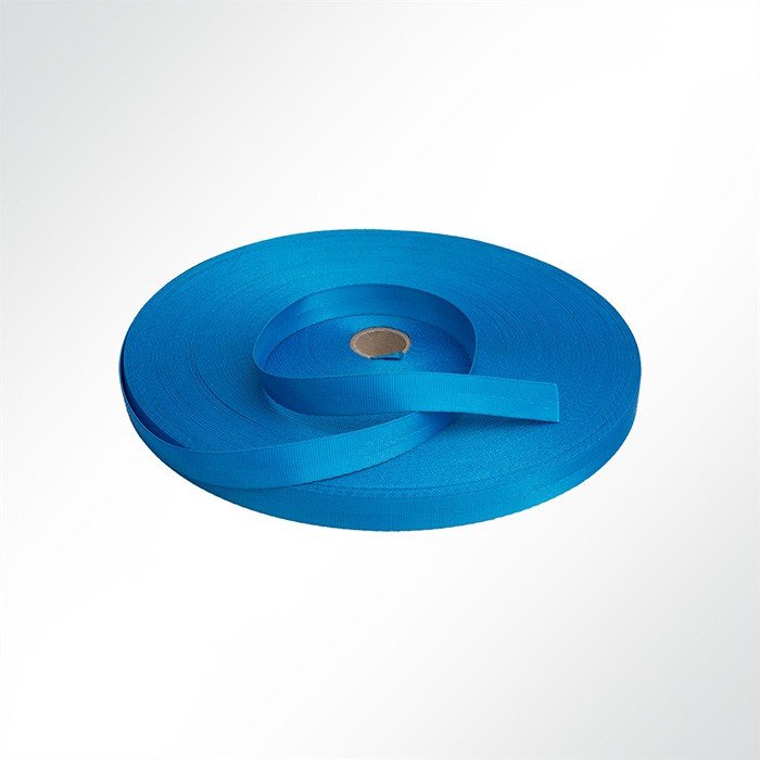 Gurtband Polyester (PES), 25 mm breit, 1 mm stark, 1200 Kg, blau