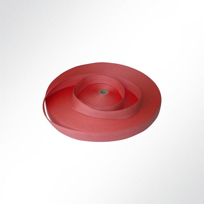 Gurtband Polyester (PES), 25 mm breit, 1 mm stark, 1200 Kg, rot