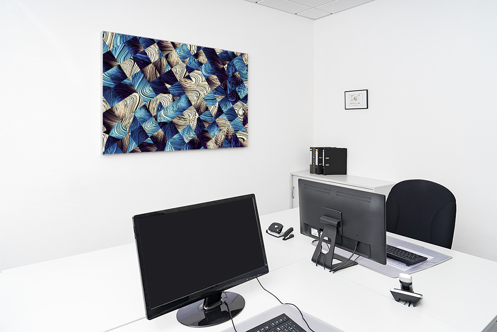 Artikelbild Absorberbild - Eine abstrakte blau weiße Grafik 50x50x5,5cm