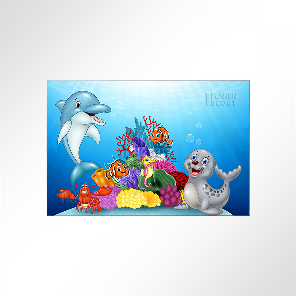 Artikelbild Absorberbild - Cartoon Meeresbewohner im Korallenriff 50x50x5,5cm