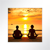 Vorschau Absorberbild - Meditation zum Sonnenaufgang 50x50x5,5cm orange
