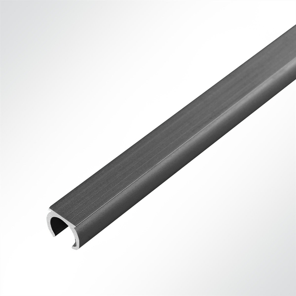 Artikelbild MUSTER Kederschiene Kederleiste Aluminium C-Profil anthrazit RAL 7016 fr Keder 5-9mm Lnge 10cm