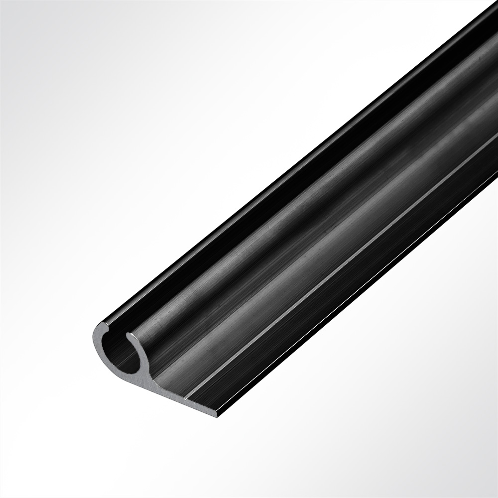 Artikelbild Kederleiste Aluminium 90° schwarz RAL 9005 für Deckenmontage für 7,5 - 9,0mm Keder 1m