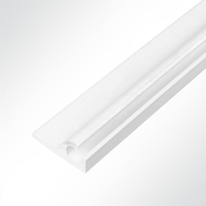 Kunststoff Kederschiene weiß 15,5 x 33,3 mm für 6,0 - 9,0mm Keder