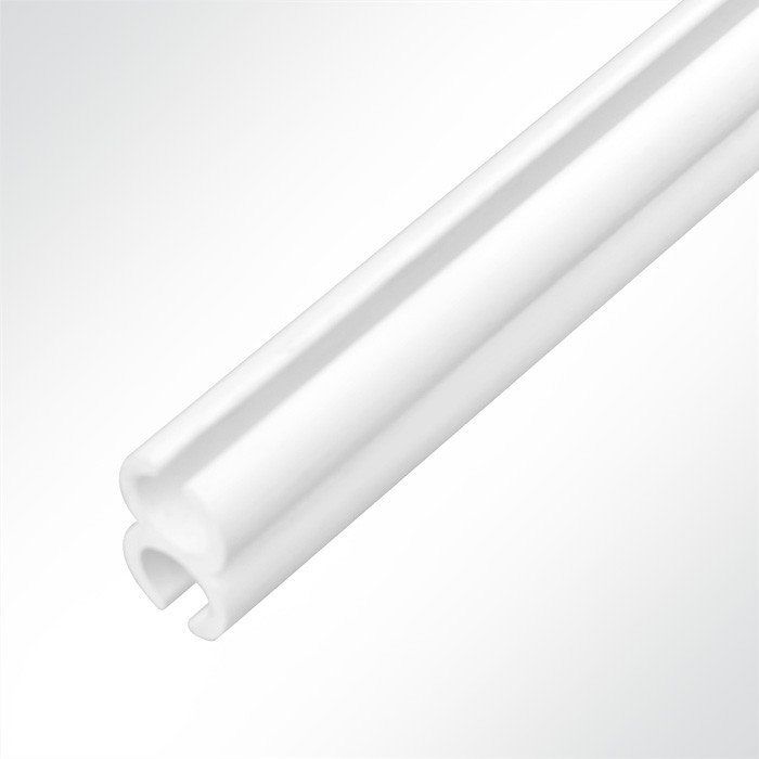 Doppelkederschiene Doppelkederleiste Kederverbundprofil Kunststoff Weiß für Keder 5,0-8,0mm Länge 2m