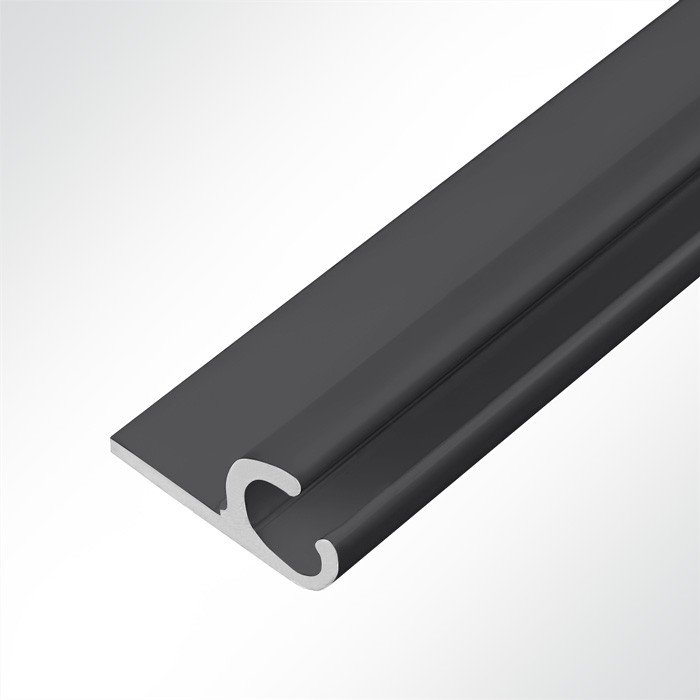 Kederschiene Aluminium schwarz für 6,0 - 9,0mm Keder