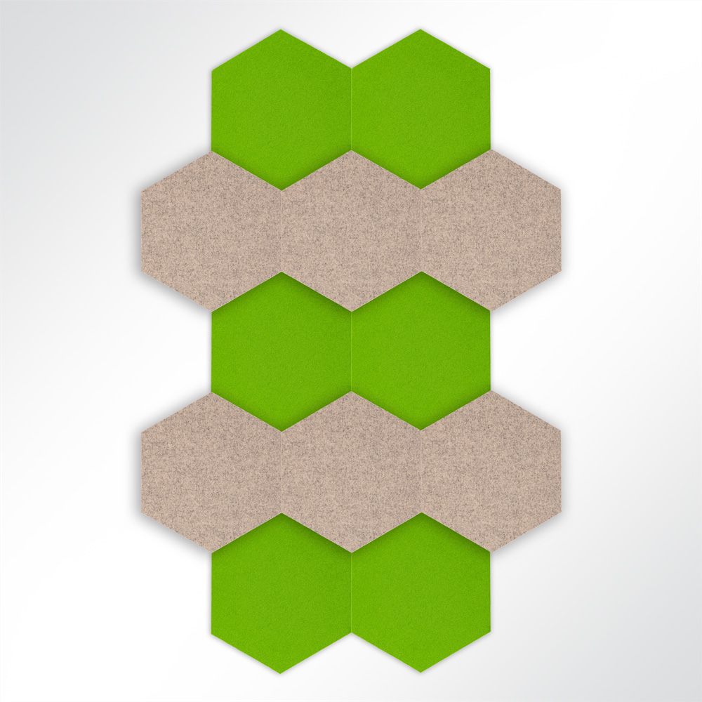Artikelbild QP Schallabsorber Basotect Hexagon-Set 12-teilig  290mm Braun, Grn
