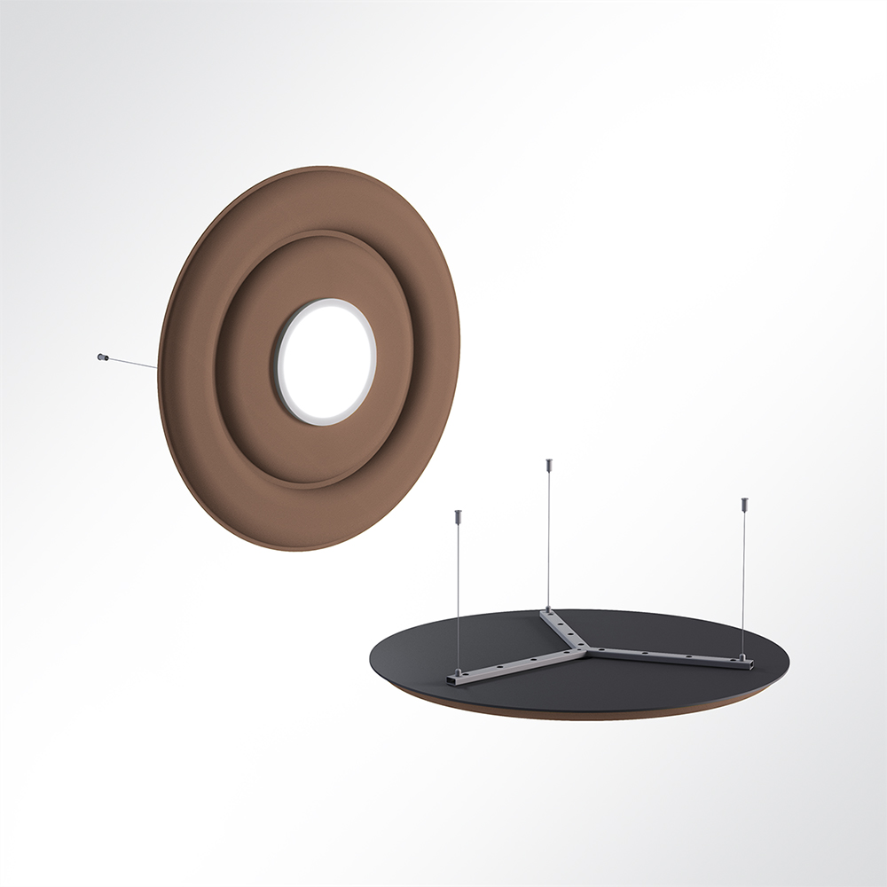 Artikelbild Akustikpaneel Quiet Circle 90cm 4000K LED Spot und Abhngeset Hellbraun 0534 28 Watt