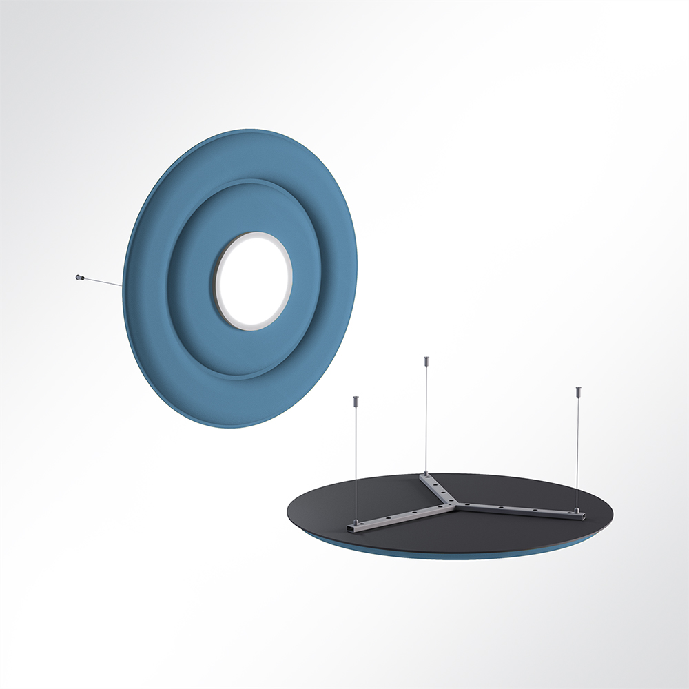 Artikelbild Akustikpaneel Quiet Circle 90cm 4000K LED Spot und Abhngeset Hellblau 0379 28 Watt