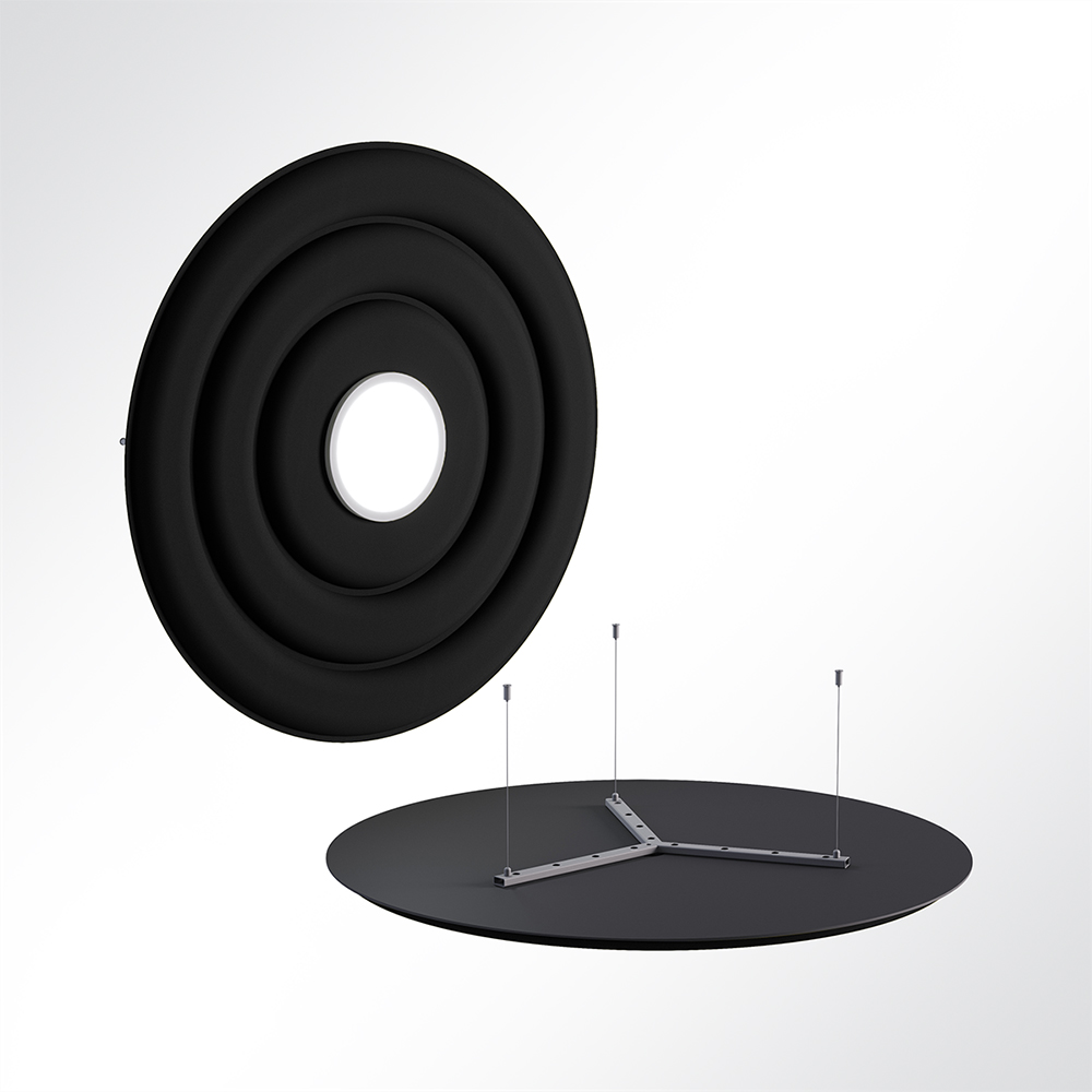 Artikelbild Akustikpaneel Quiet Circle 120cm 4000K LED Spot und Abhngeset Schwarz 0651 28 Watt