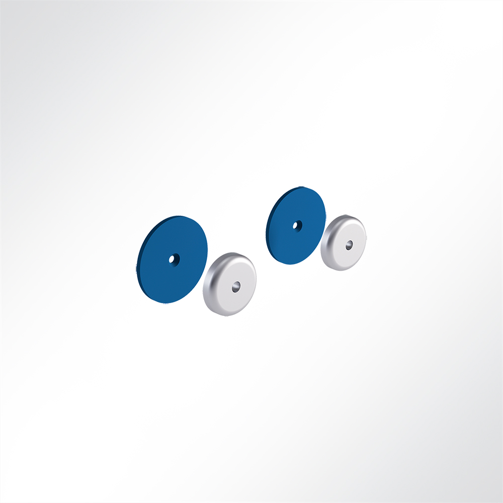 Artikelbild QP Akustikpaneel Wall & Ceiling Support 2 Klettkreise 85mm fr ungleiche Oberflchen Blau 5005