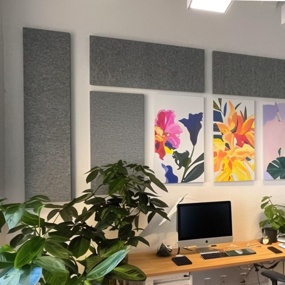 Artikelbild QP Schallabsorber PAD PET Raumakustik Nachhallreduzierung 50mm 2500g/m² grau 620x625mm