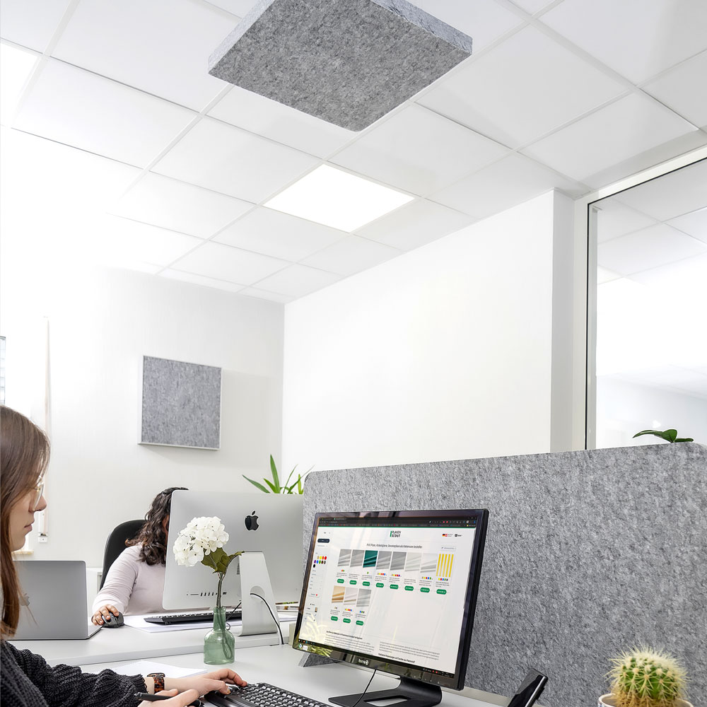 Artikelbild QP SilenceCore PAD PET Vlies Schallabsorber Wand Akustikpaneele 1500g/m B1 grau 600x600x50mm