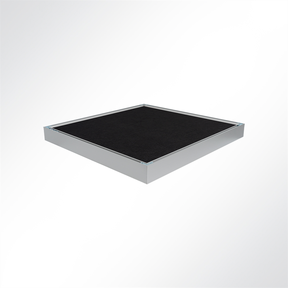 Artikelbild QP SilenceCore PAD PET Vlies Akustikpaneele Deckensegel mit Alu-Rahmen 1500g/m B1 schwarz 600x600x50mm