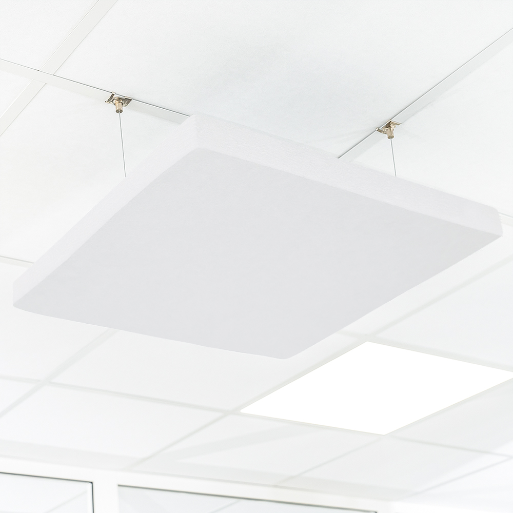 Artikelbild QP SilenceCore PAD PET Vlies Akustikpaneele Schallabsorber Deckensegel 1500g/m B1 wei 600x600x50mm