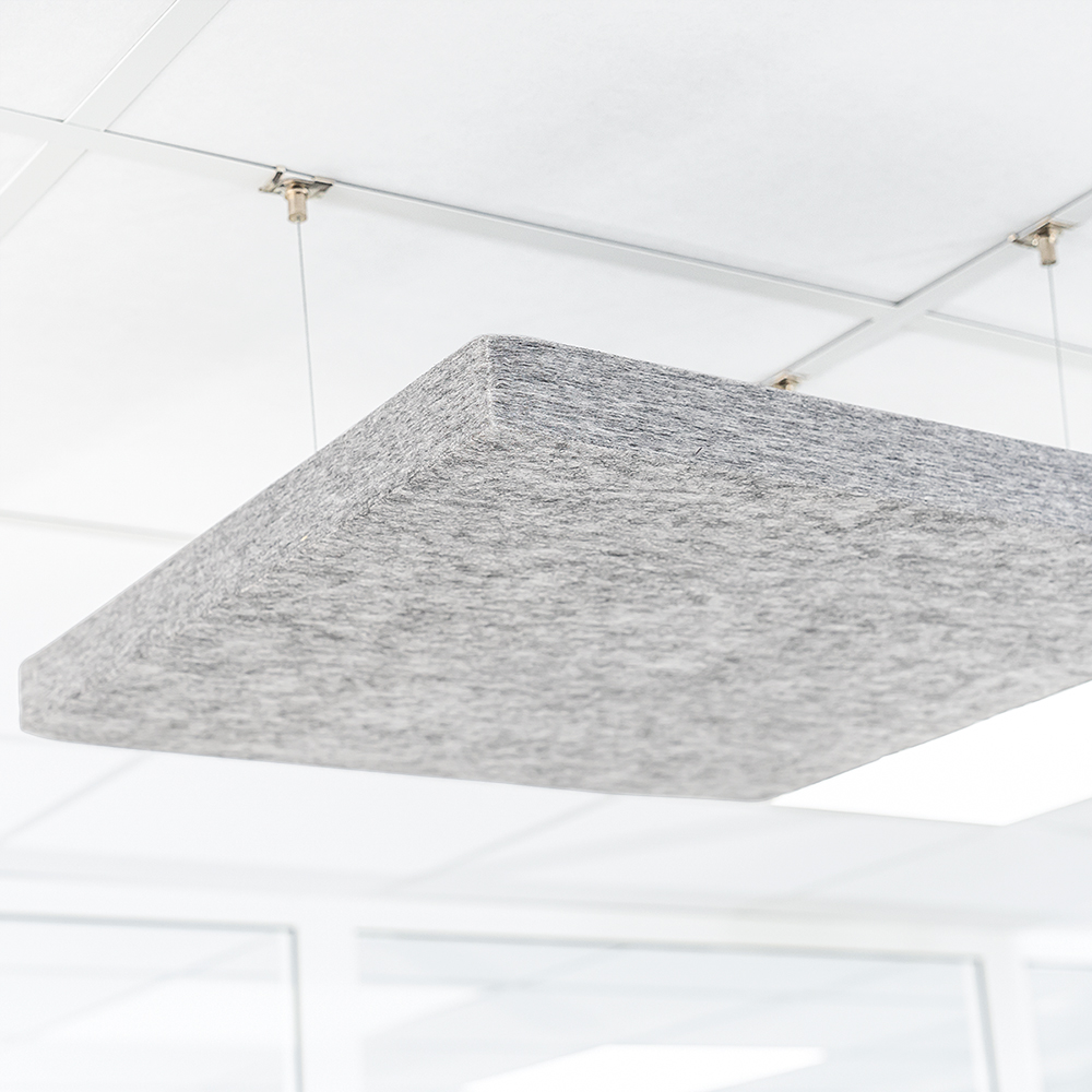 Artikelbild QP SilenceCore PAD PET Vlies Akustikpaneele Schallabsorber Deckensegel 1500g/m B1 grau 600x600x50mm