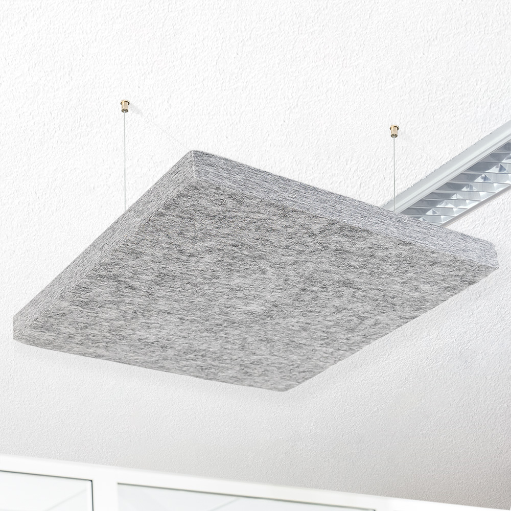 Artikelbild QP SilenceCore PAD PET Vlies Akustikpaneele Schallabsorber Deckensegel 1500g/m B1 grau 600x600x50mm