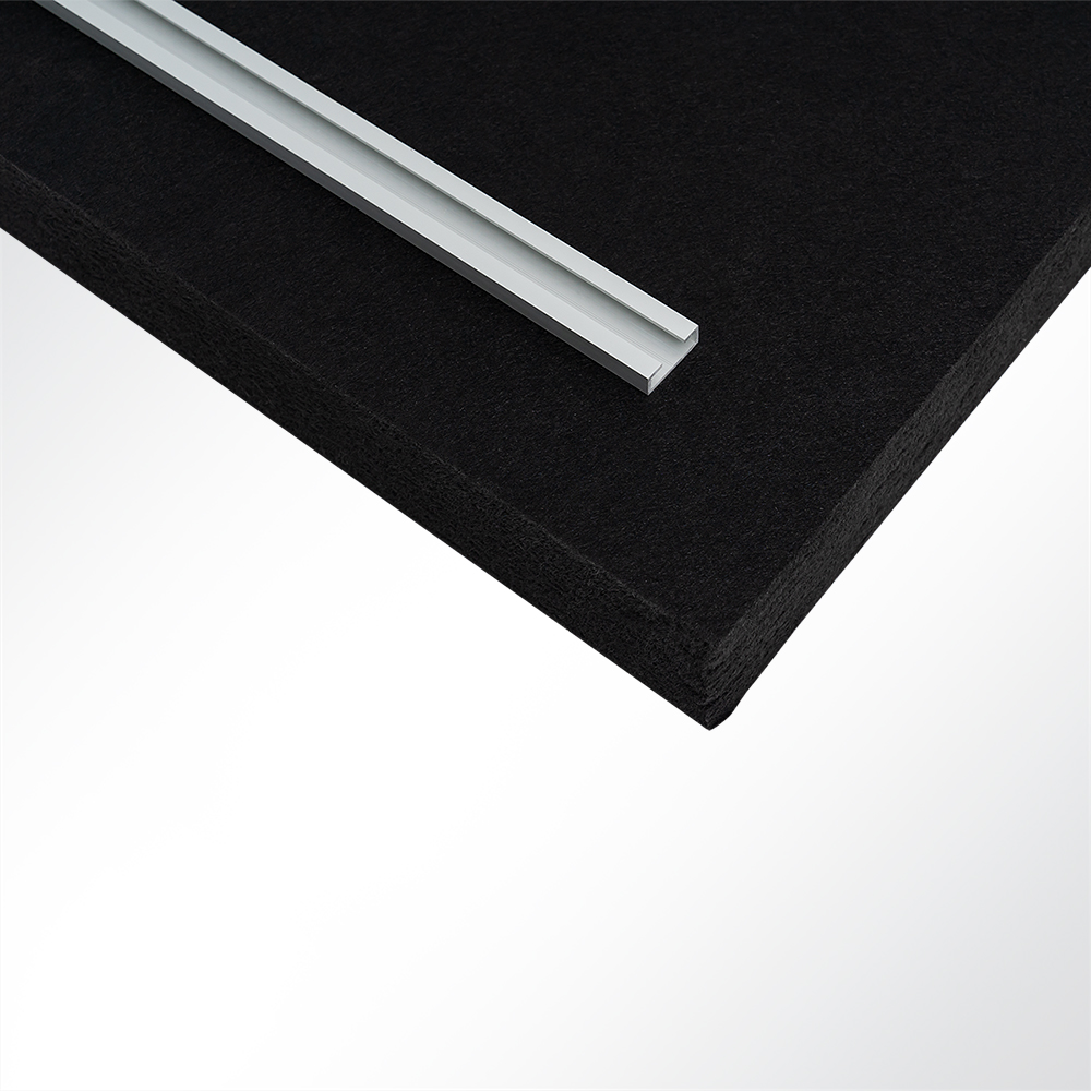 Artikelbild QP SilenceCore PAD PET Vlies Akustikpaneele Schallabsorber Deckensegel 1500g/m B1 schwarz 600x600x50mm