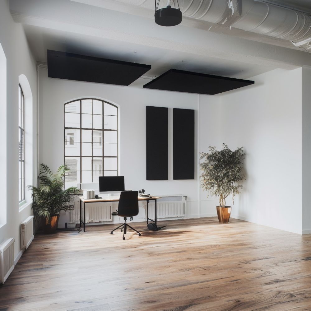 Artikelbild QP Akustik Schallabsorber Deckenpaneel schwarz 620x625mm