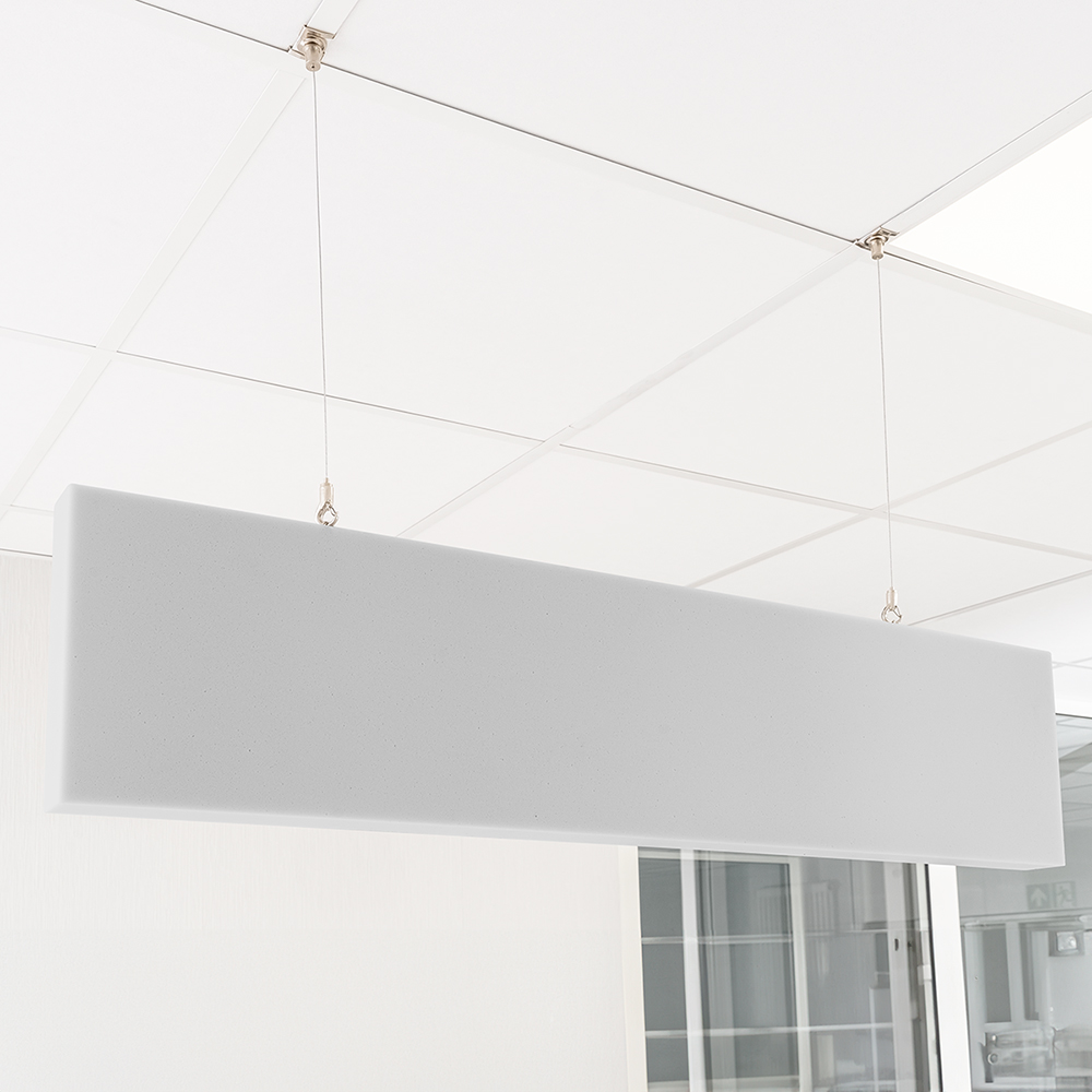 Artikelbild QP Basotect Schallabsorber 1000x250x50cm Baffel grau mit Abhngeset Schallschutz Schalldmmung