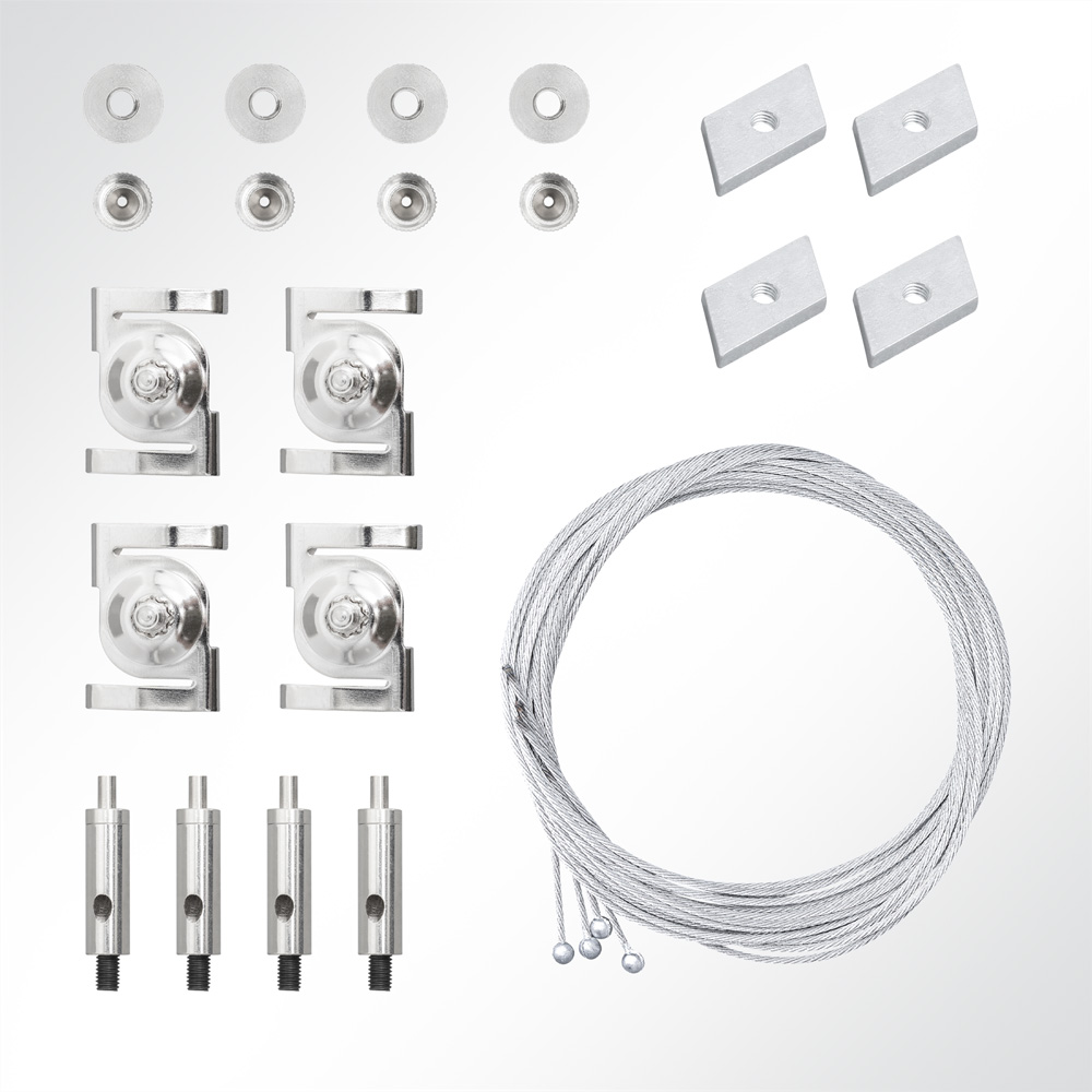 Artikelbild QP SilenceCore PAD PET Vlies Akustikpaneele Deckensegel mit Alu-Rahmen 1500g/m B1 hellgrau marmor 600x600x50mm