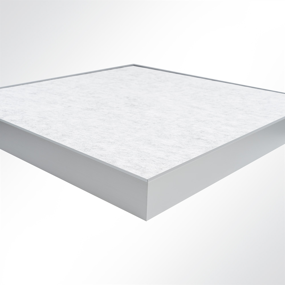 Artikelbild QP SilenceCore PAD PET Vlies Schallabsorber Wand Akustikpaneele 1500g/m B1 hellgrau marmor 600x600x50mm