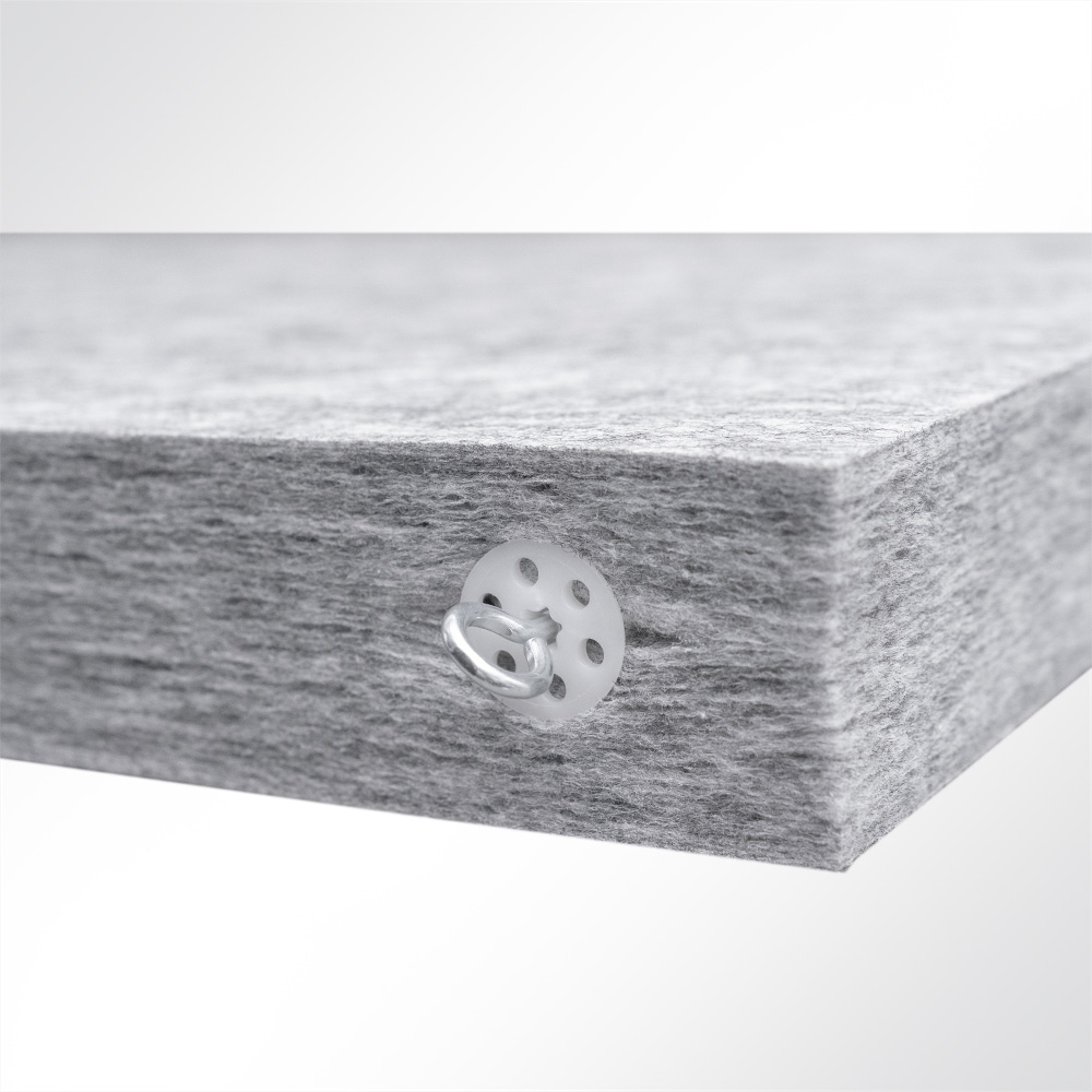 Artikelbild QP Akustik Baffeln PET Vlies 2500g/m² inkl. Abhängeset grau 250x620x50mm grau