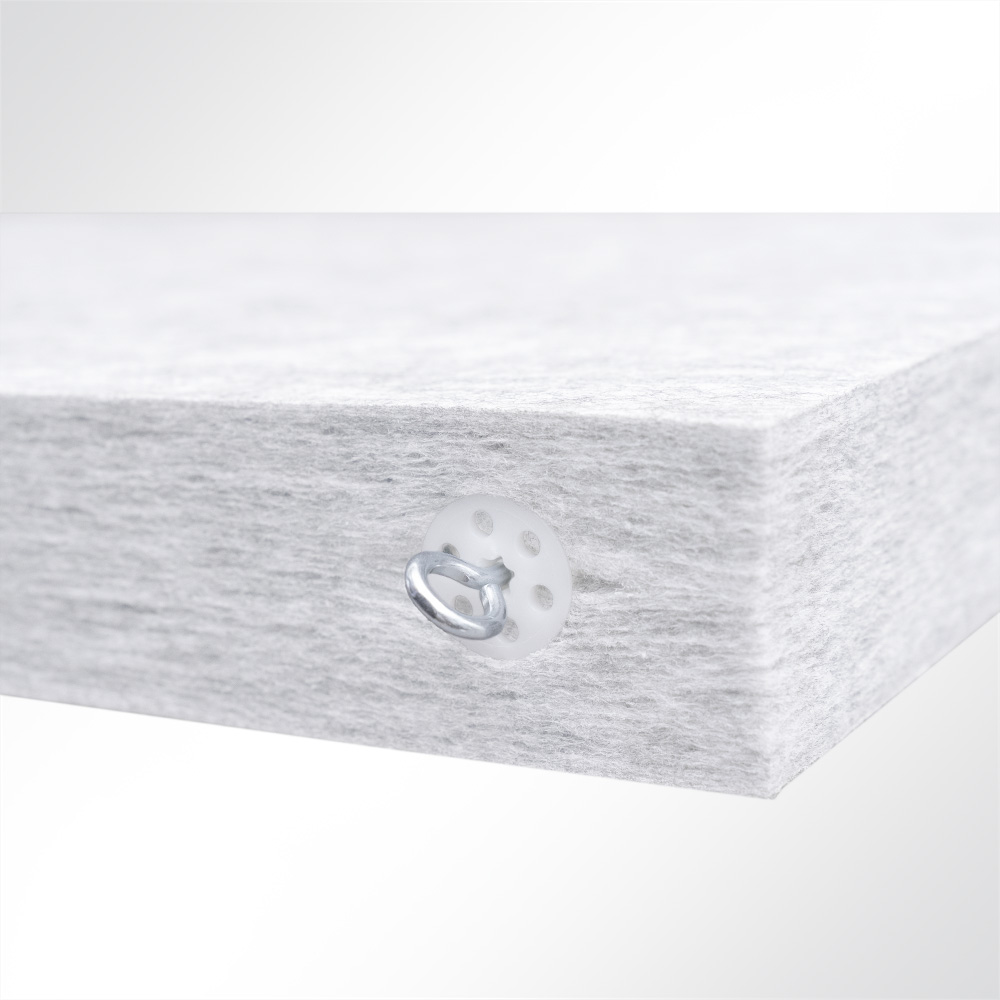 Artikelbild QP Akustik Baffeln PET Vlies 2500g/m² inkl. Abhängeset hellgrau 250x620x50mm Hellgrau