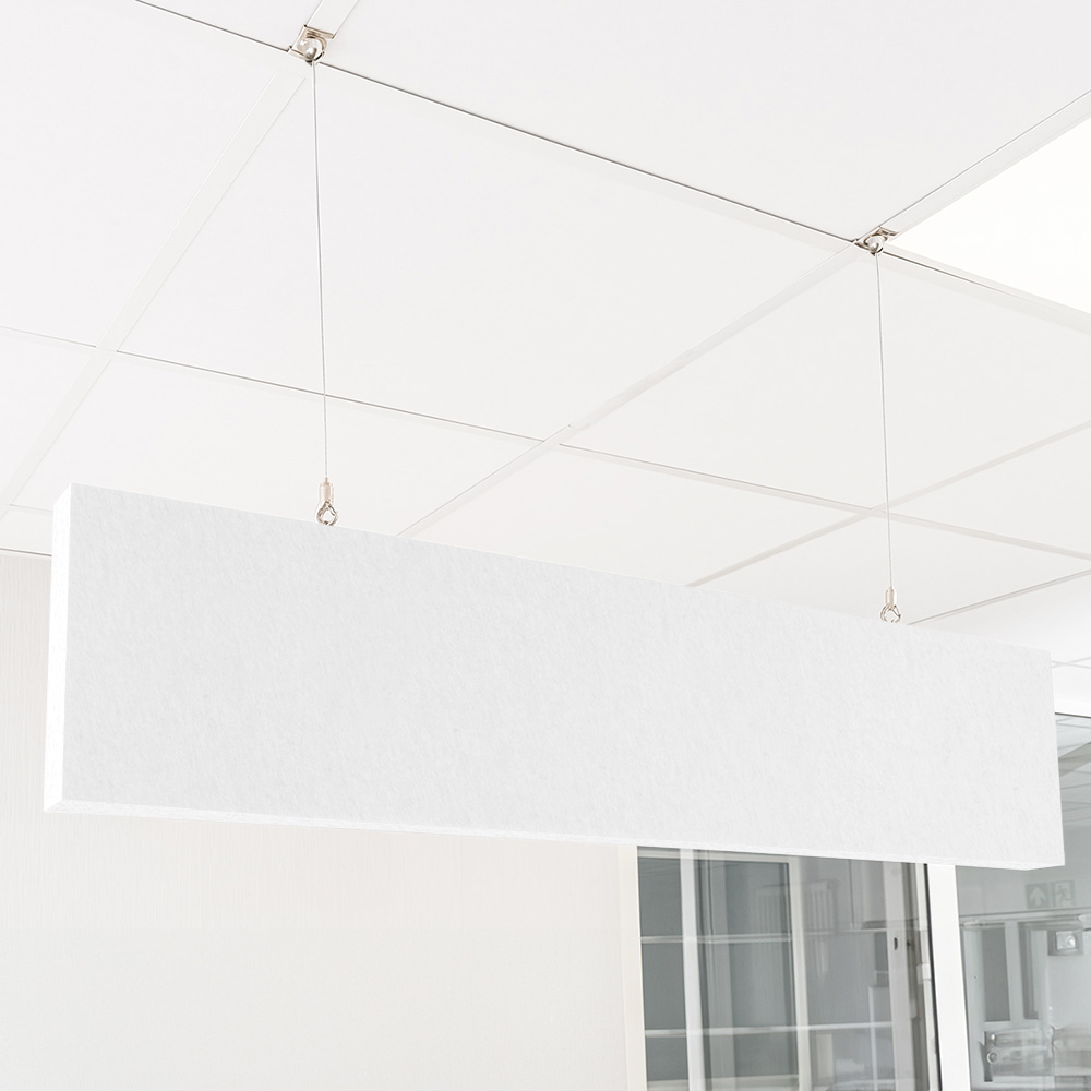 Artikelbild QP Akustik Baffeln PET Vlies 1250g/m² inkl. Abhängeset weiss 250x620x25mm weiss