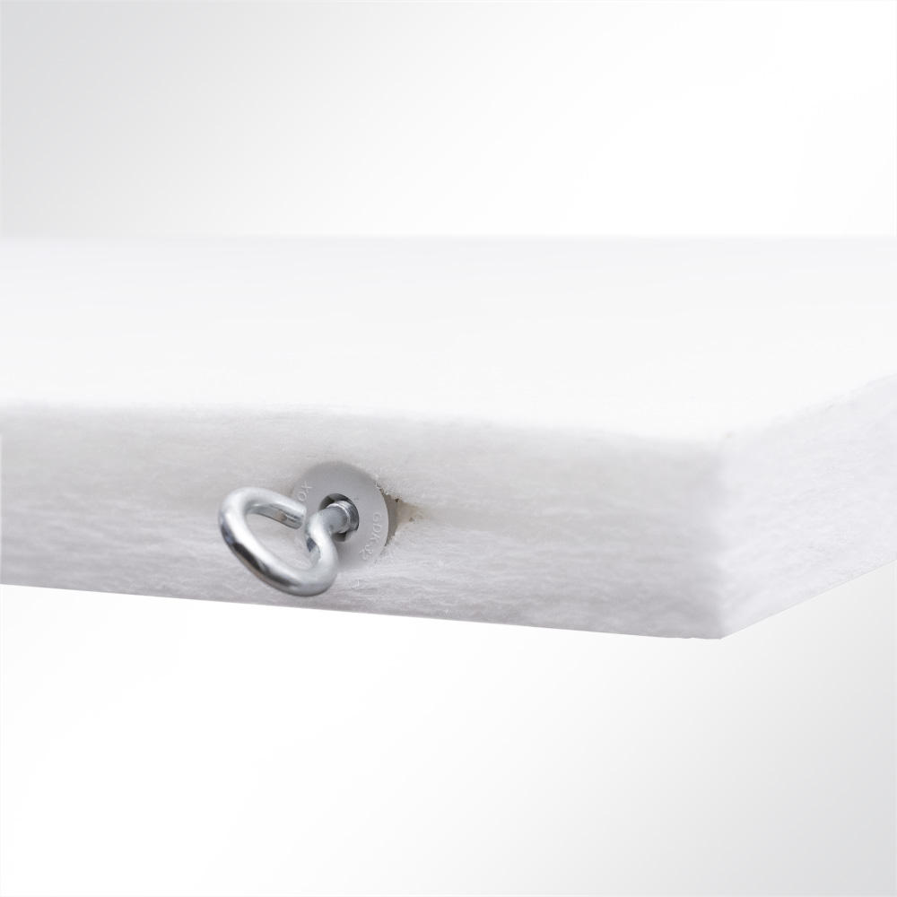 Artikelbild QP Akustik Baffeln PET Vlies 1250g/m² inkl. Abhängeset weiss 250x620x25mm weiss