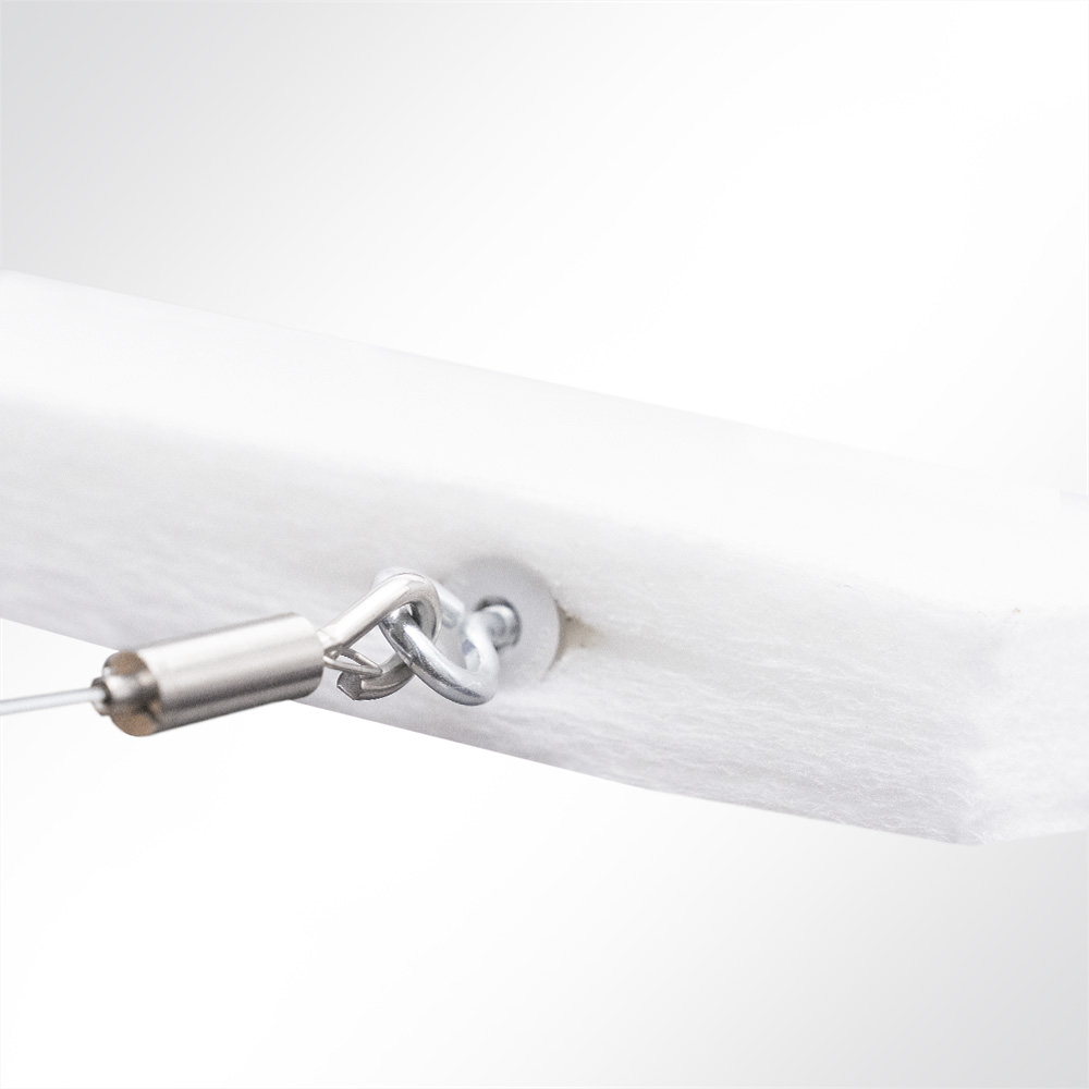 Artikelbild QP Akustik Baffeln PET Vlies 1250g/m² inkl. Abhängeset weiss 250x620x25mm weiss