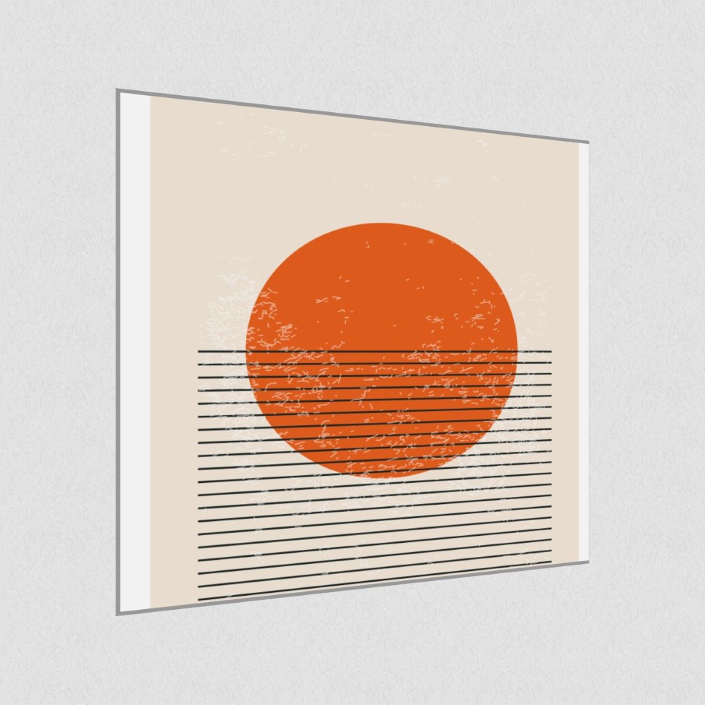 Artikelbild Akustikbild - Sonnenrhythmus – Basotect® Schallabsorber im eloxierten Aluminiumrahmen 1030x1030x55mm