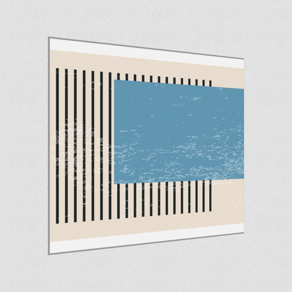 Artikelbild Akustikbild - Ruhe in Blau – Basotect® Schallabsorber im eloxierten Aluminiumrahmen 1030x1030x55mm