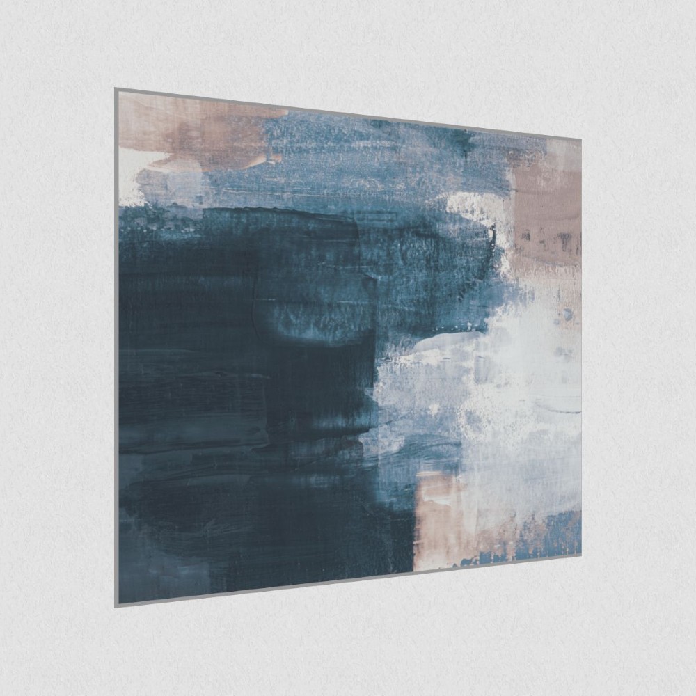 Artikelbild Akustikbild - Ein abstraktes Bild mit Spachteltechnik – Basotect® Schallabsorber im eloxierten Aluminiumrahmen 530x530x55mm