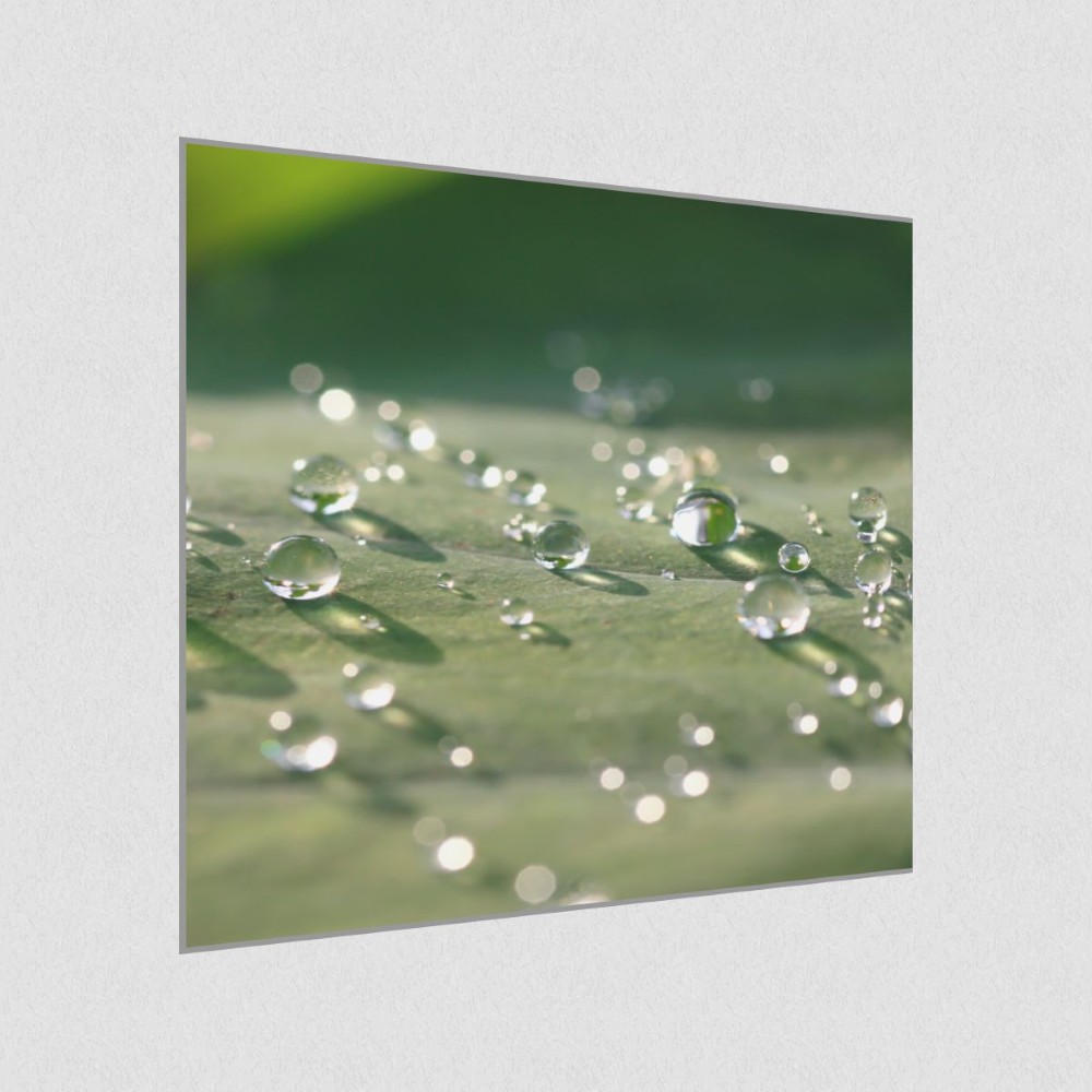 Artikelbild Akustikbild - Wassertropfen – Basotect® Schallabsorber im eloxierten Aluminiumrahmen 530x530x55mm