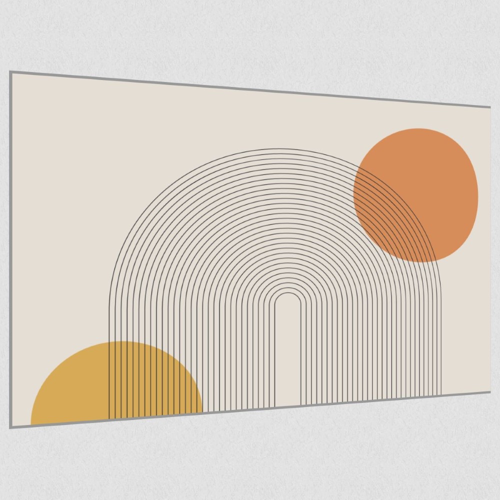 Artikelbild Akustikbild - Organische Geometrie – Basotect® Schallabsorber im eloxierten Aluminiumrahmen 1530x1030x55mm