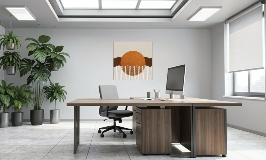 Artikelbild Akustikbild - Harmonie in Form – Basotect® Schallabsorber im eloxierten Aluminiumrahmen 1030x1030x55mm