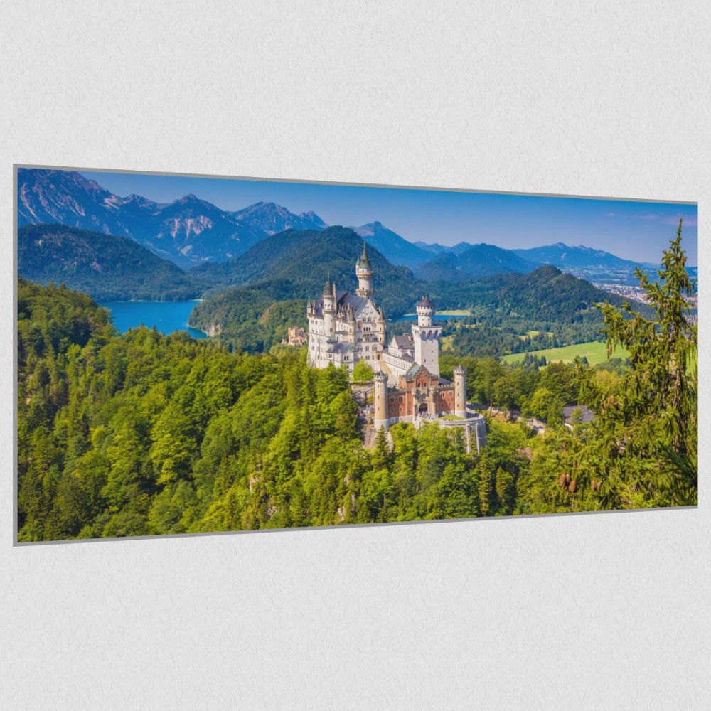 Artikelbild Akustikbild - Schloss Neuschwanstein – Basotect® Schallabsorber im eloxierten Aluminiumrahmen 1030x530x55mm