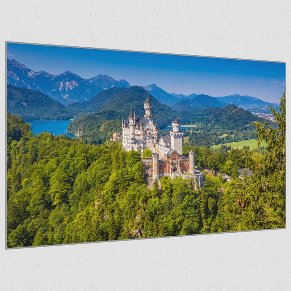 Artikelbild Akustikbild - Schloss Neuschwanstein – Basotect® Schallabsorber im eloxierten Aluminiumrahmen 1530x1030x55mm