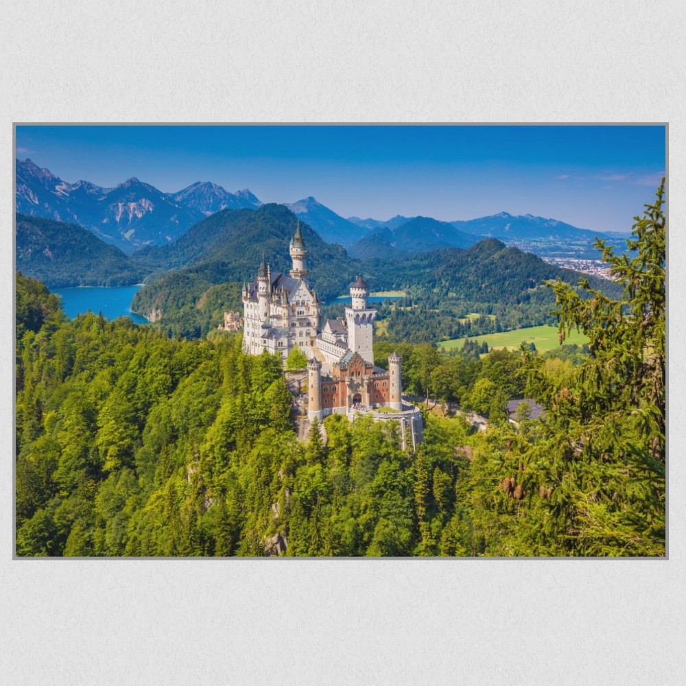 Artikelbild Akustikbild - Schloss Neuschwanstein – Basotect® Schallabsorber im eloxierten Aluminiumrahmen 1530x1030x55mm