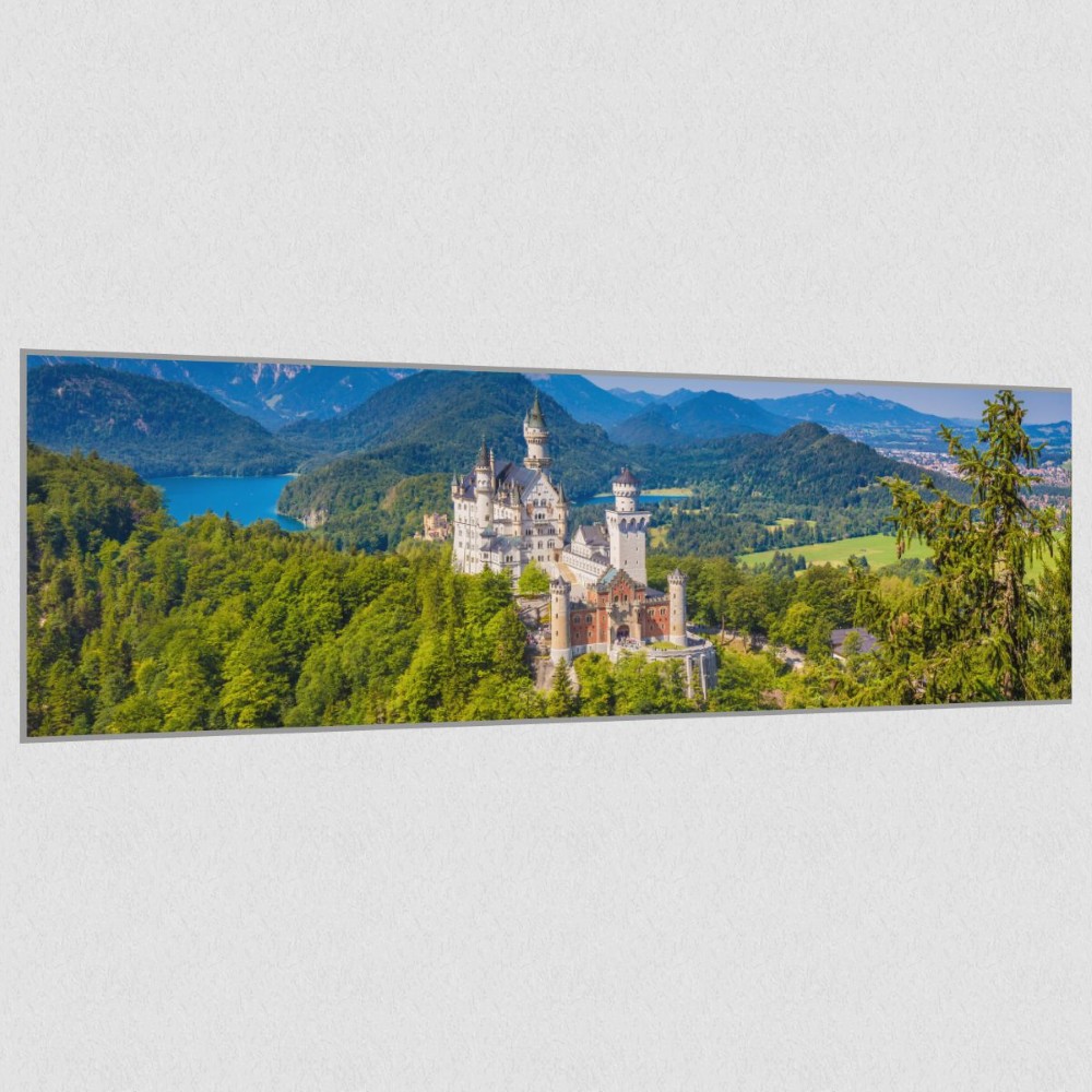 Artikelbild Akustikbild - Schloss Neuschwanstein – Basotect® Schallabsorber im eloxierten Aluminiumrahmen 1530x530x55mm
