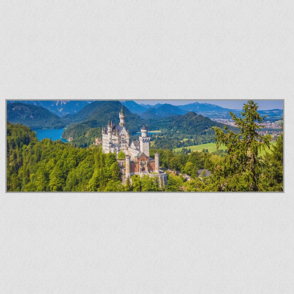 Artikelbild Akustikbild - Schloss Neuschwanstein – Basotect® Schallabsorber im eloxierten Aluminiumrahmen 1530x530x55mm