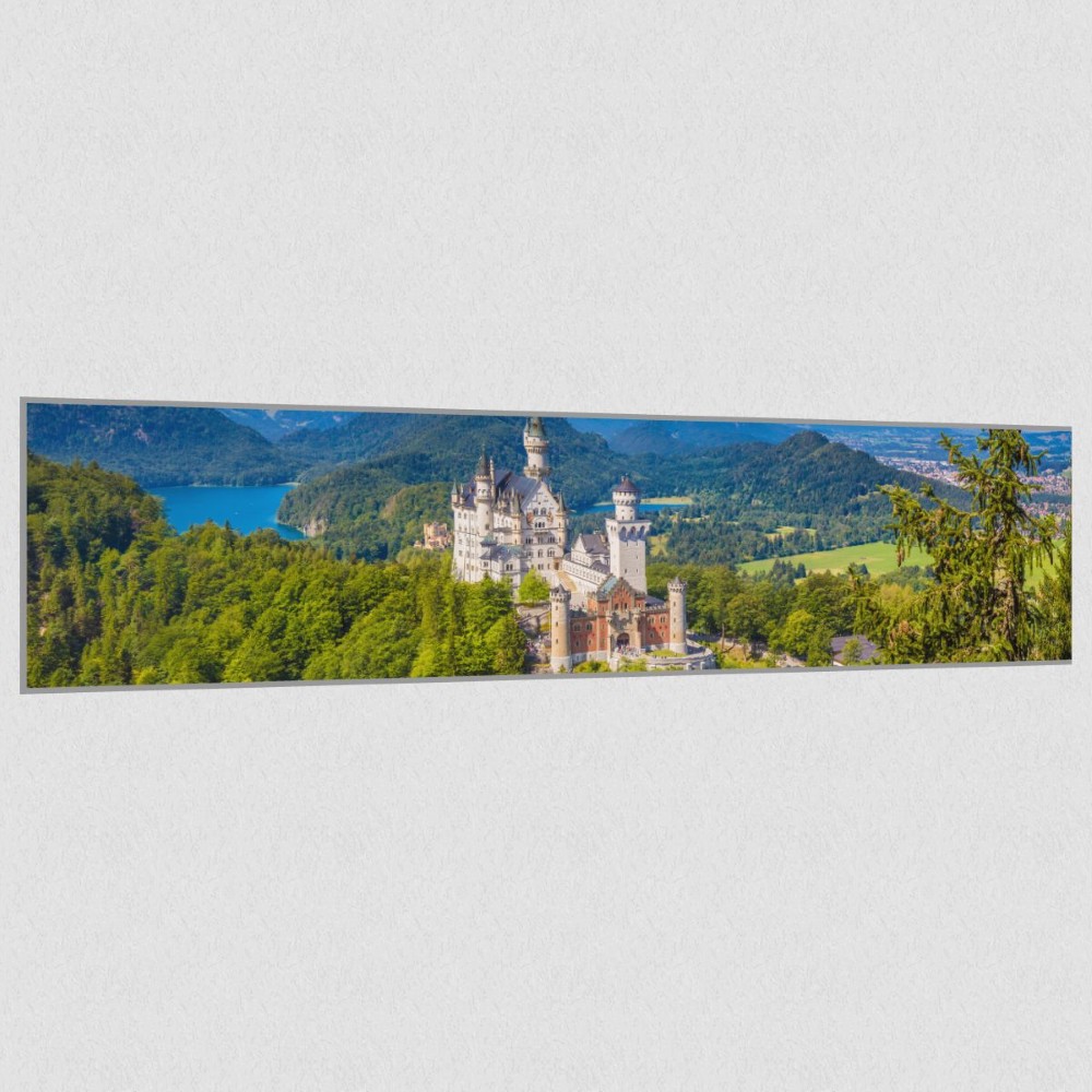 Artikelbild Akustikbild - Schloss Neuschwanstein – Basotect® Schallabsorber im eloxierten Aluminiumrahmen 2030x530x55mm