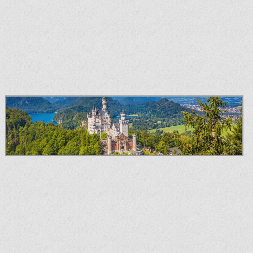 Artikelbild Akustikbild - Schloss Neuschwanstein – Basotect® Schallabsorber im eloxierten Aluminiumrahmen 2030x530x55mm