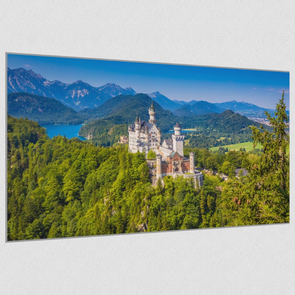 Artikelbild Akustikbild - Schloss Neuschwanstein – Basotect® Schallabsorber im eloxierten Aluminiumrahmen 2530x1530x55mm