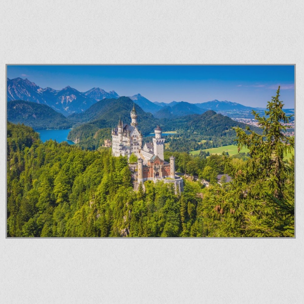 Artikelbild Akustikbild - Schloss Neuschwanstein – Basotect® Schallabsorber im eloxierten Aluminiumrahmen 2530x1530x55mm