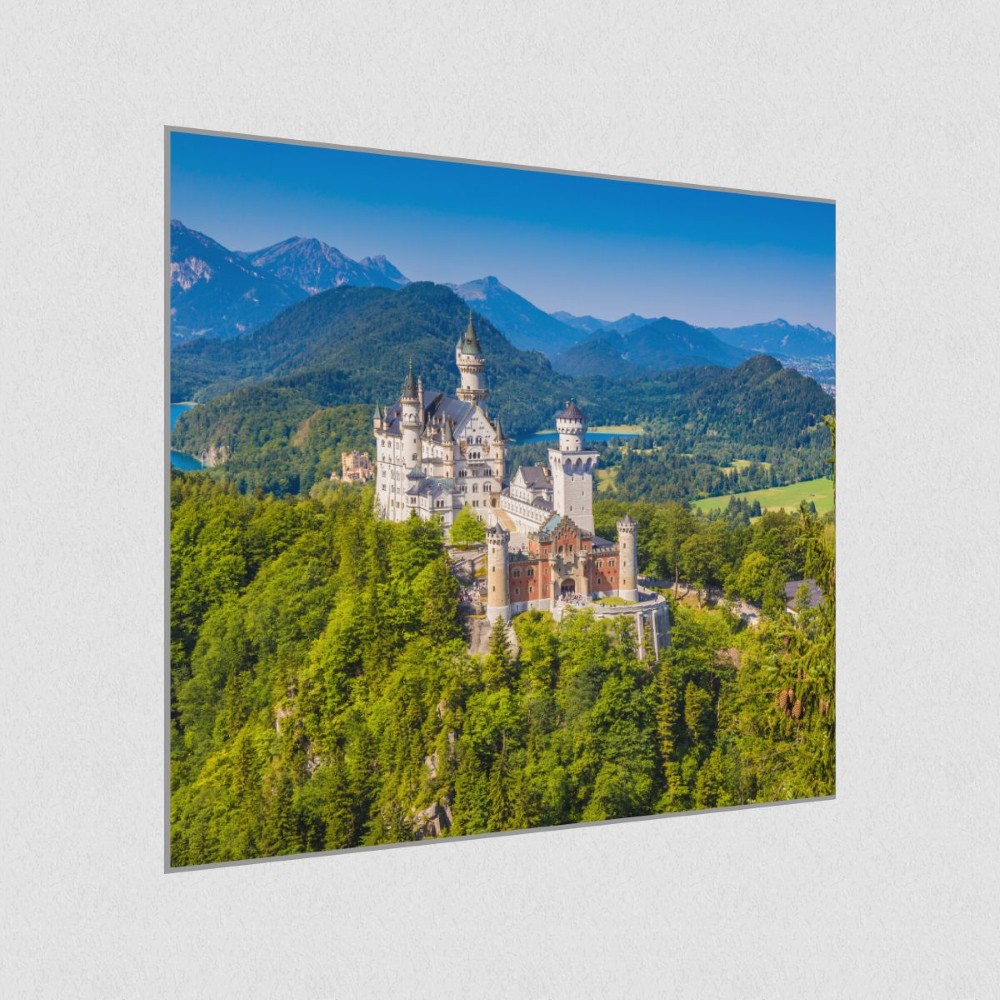 Artikelbild Akustikbild - Schloss Neuschwanstein – Basotect® Schallabsorber im eloxierten Aluminiumrahmen 530x530x55mm