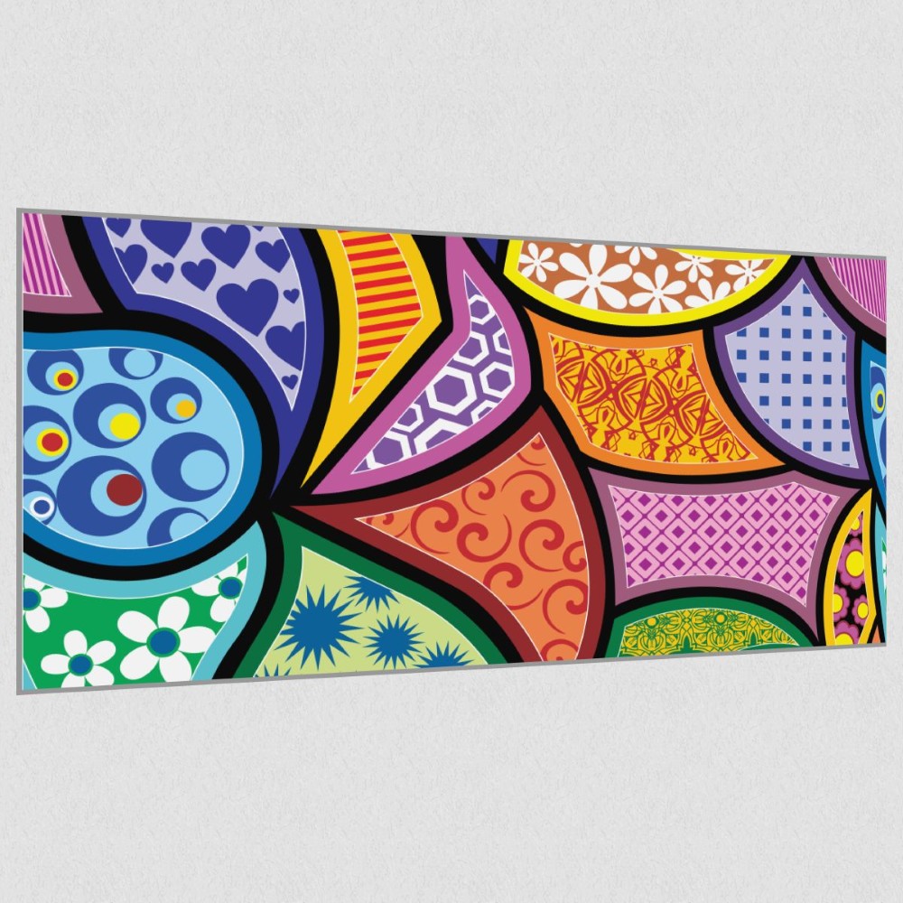 Artikelbild Akustikbild - Abstrakte Muster – Basotect® Schallabsorber im eloxierten Aluminiumrahmen 2030x1030x55mm